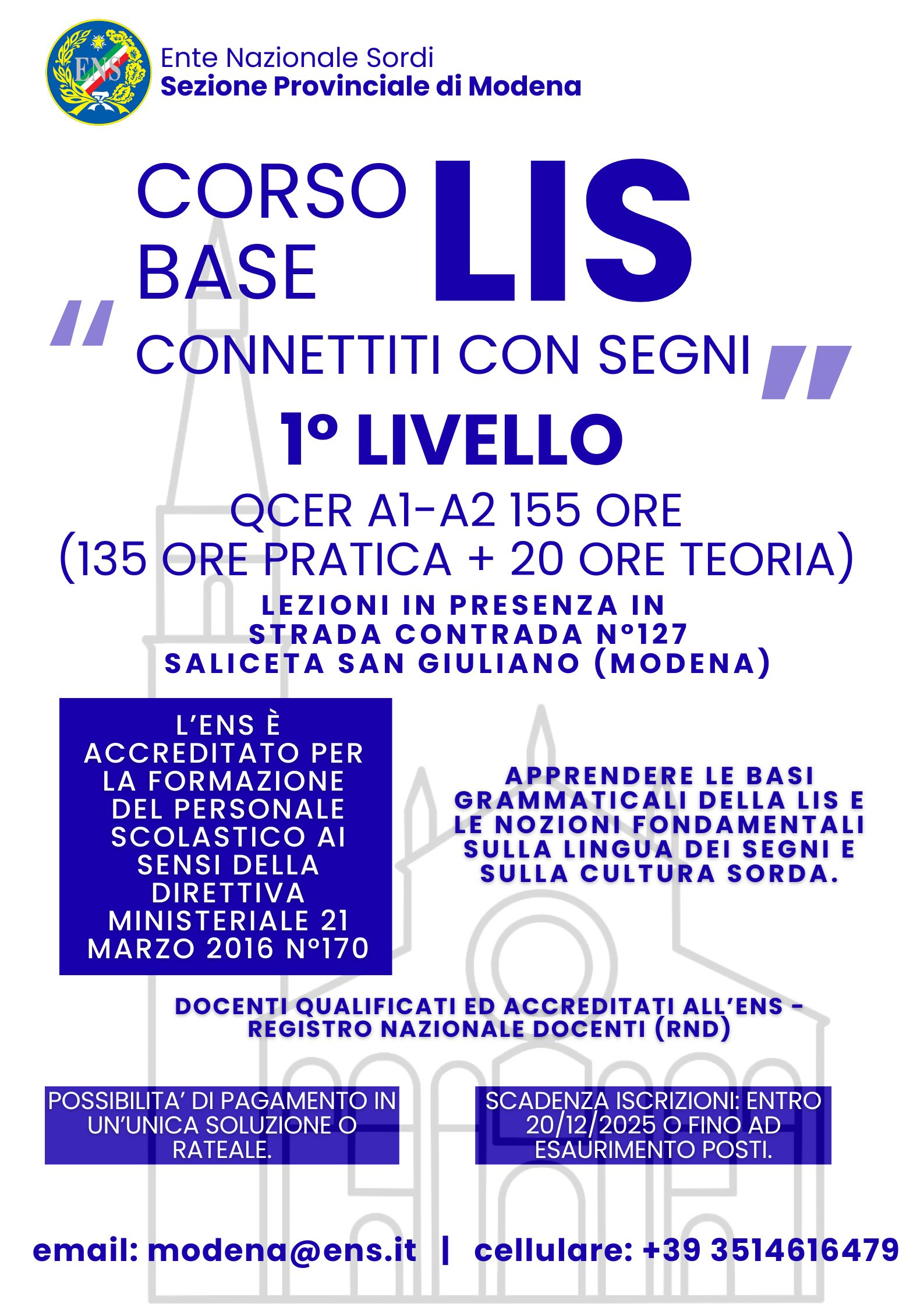 Corso LIS 1 LIVELLO ENS MODENA